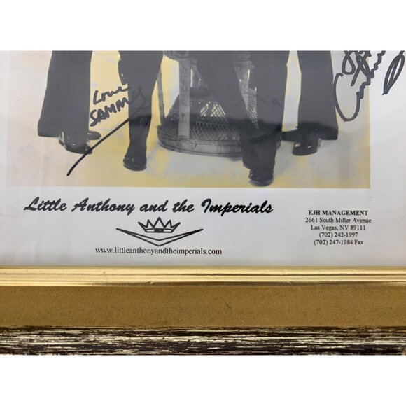 Vintage Framed Autographed Little Anthony & The Imperials Photo 13 x 10 7895 - Picture 2 of 6